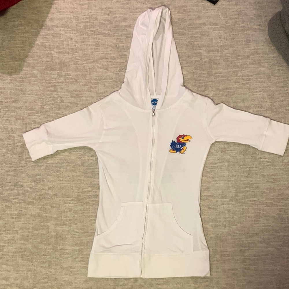 NCAA Kansas Jayhawks full zip quarter sleeve shirt